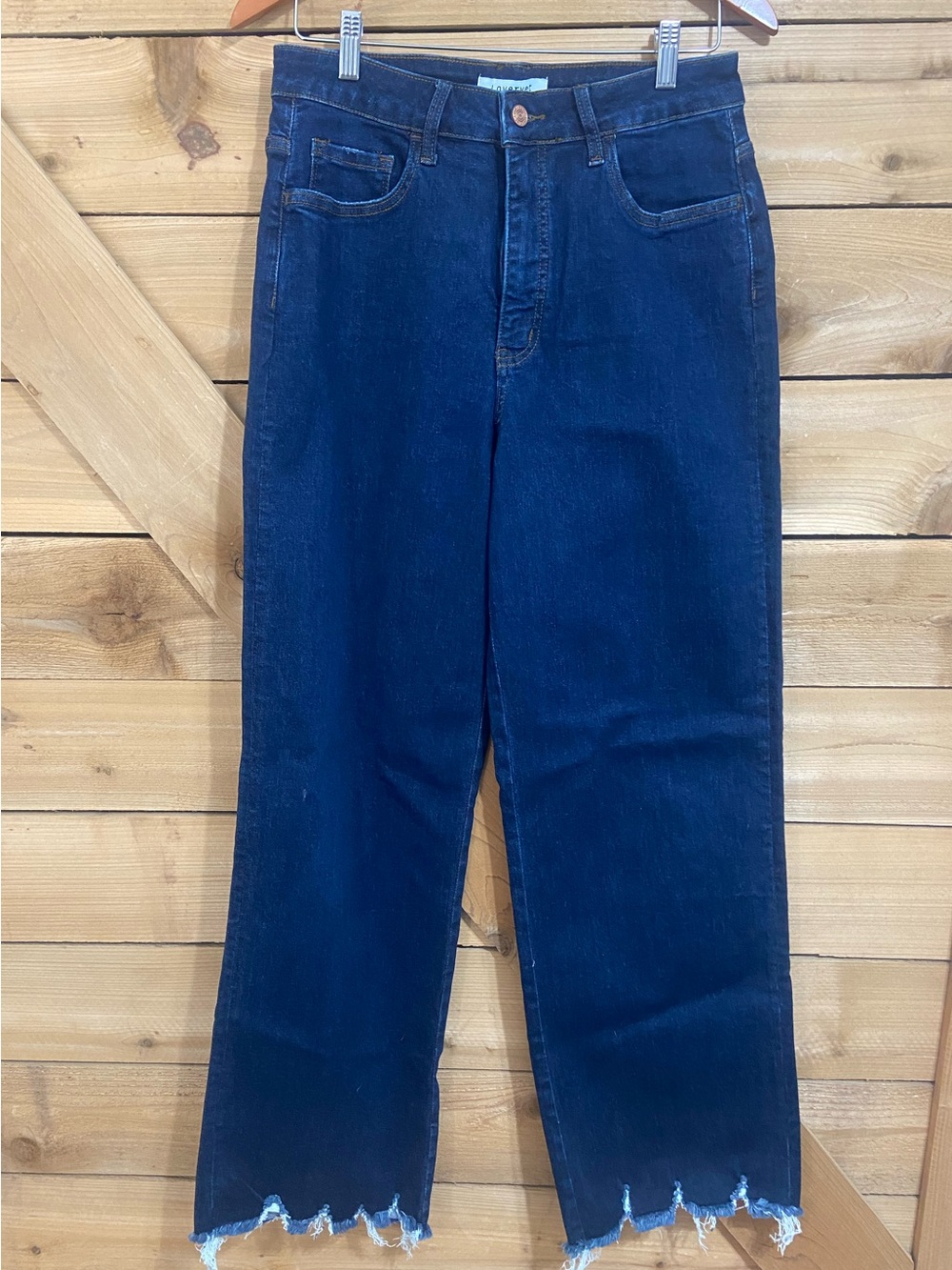 Lovervet by Vervet Wide Leg Raw Hem Jeans